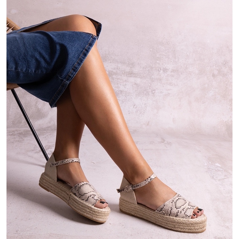 Sandálias plataforma Martella bege 2