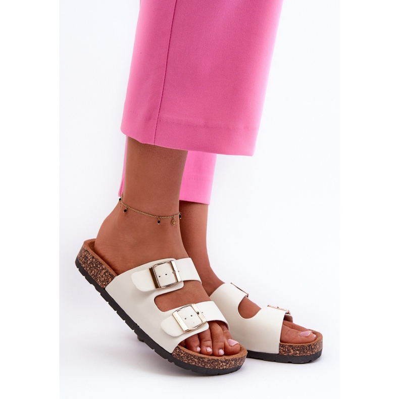 Chinelos femininos slip-on com sola de cortina, Cortina branca branco 2