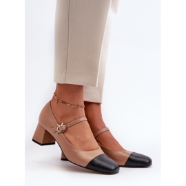 Sapatos femininos de couro Laura Messi 2846 castanhos marrom 1