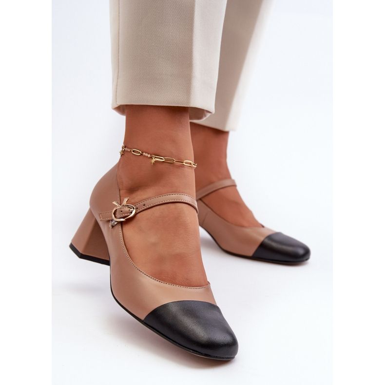 Sapatos femininos de couro Laura Messi 2846 castanhos marrom 2