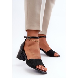 Sandálias femininas de salto alto pretas Desvia preto 2