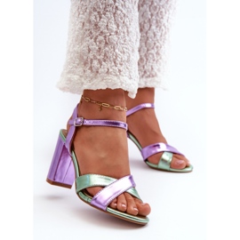 Sandálias de salto alto em couro ecológico, Abilica roxa roxo 2