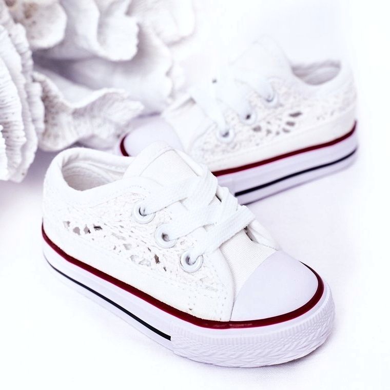 Tênis infantil com renda, branco 1 Tênis infantil com renda, branco 1