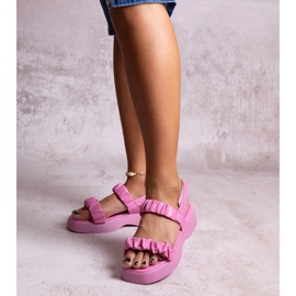 Sandálias Dashi rosa com sola grossa 1