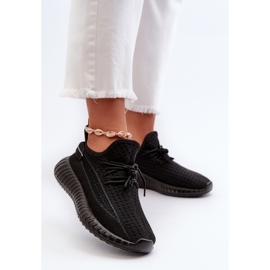 Calçados esportivos femininos pretos Nelmarie em tecido preto 2