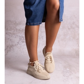 Tênis esportivo Khitam bege 1