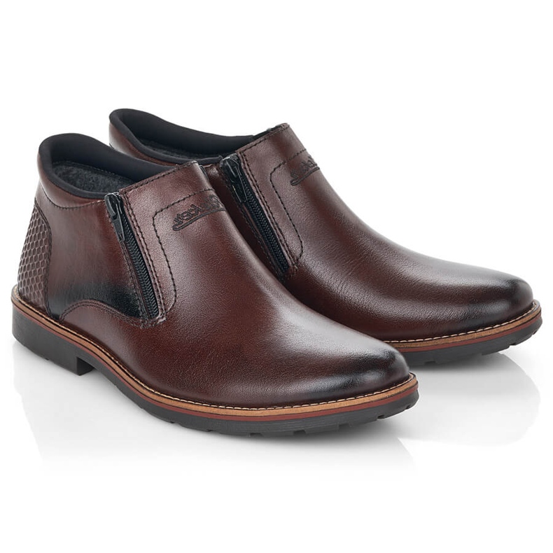 Botas de homem em pele castanha Rieker 15398 castanho 1