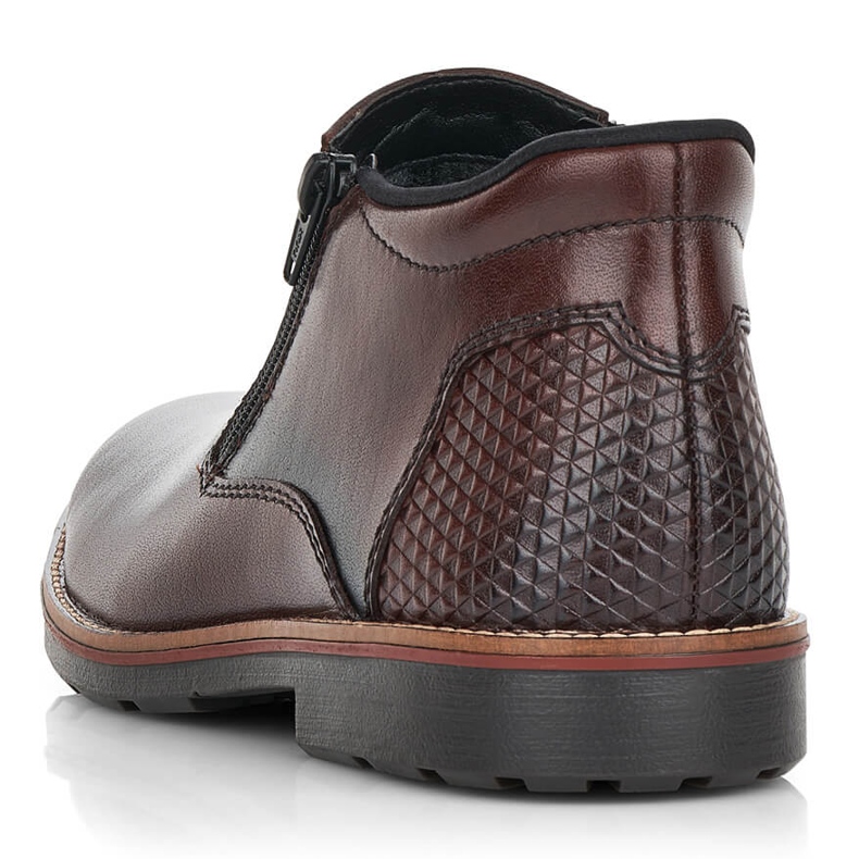Botas de homem em pele castanha Rieker 15398 marrom 2