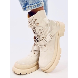 Botas militares Jens Beige envernizadas bege 2