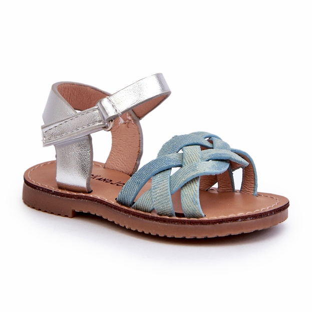 Sandálias infantis azuis com fecho de velcro e tiras entrelaçadas azul 6 Sandálias infantis azuis com fecho de velcro e tiras entrelaçadas azul 6