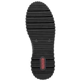 Sapatos de cunha femininos em couro envernizado preto Rieker N2501-00 1