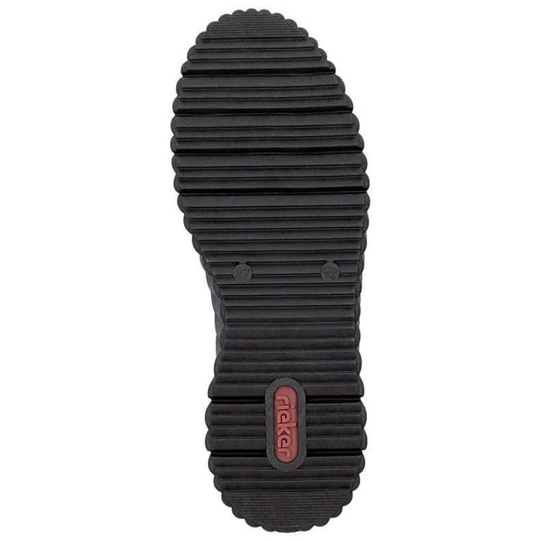 Sapatos de cunha femininos em couro envernizado preto Rieker N2501-00 1