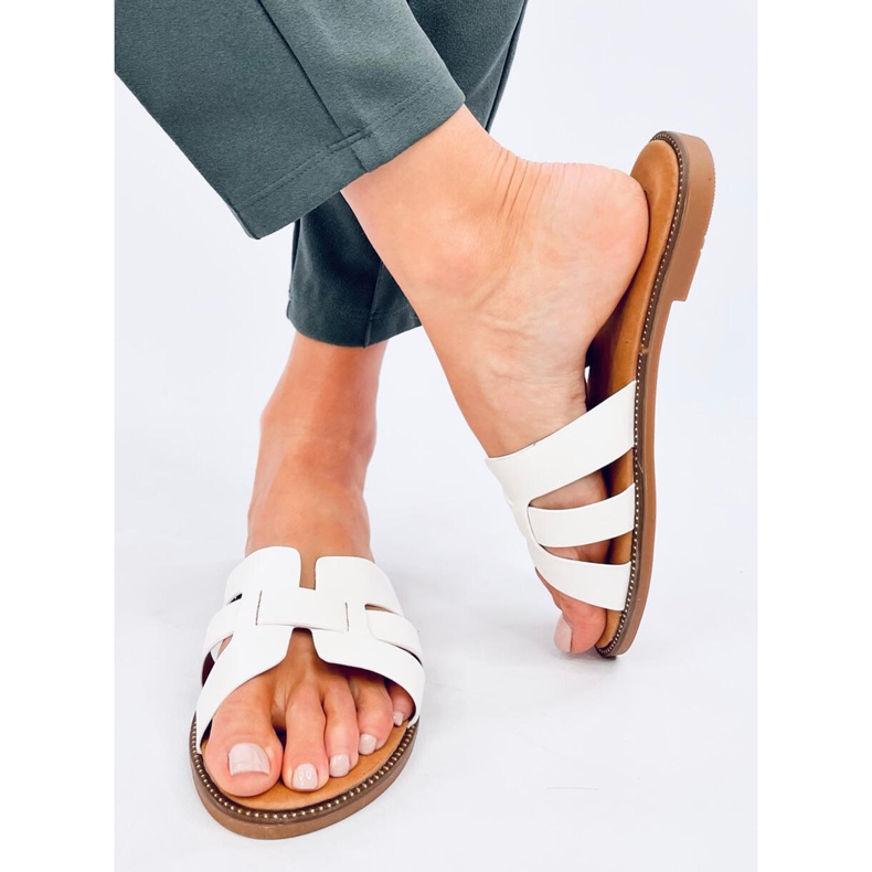 Chinelos femininos Charnes White branco 2