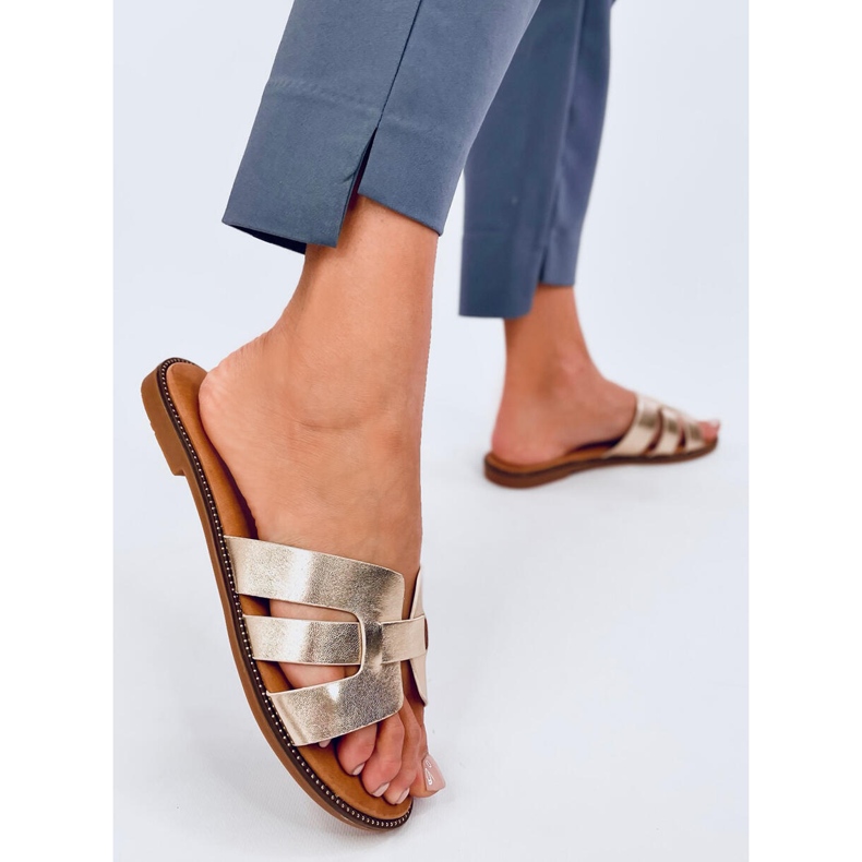 Chinelos femininos Charnes Gold dourado 2