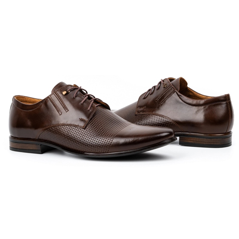 Sapatos formais de homem em pele 482 castanho escuro marrom 6