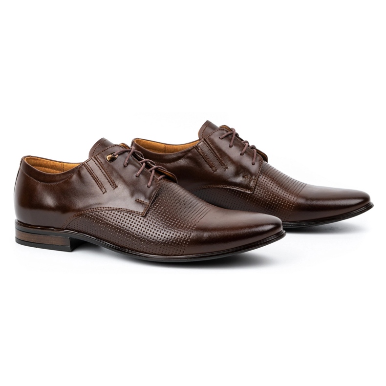 Sapatos formais de homem em pele 482 castanho escuro marrom 2