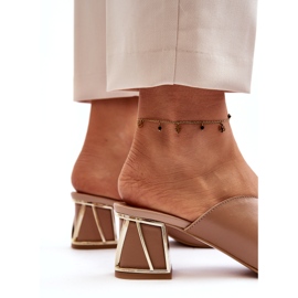 Chinelos femininos elegantes de salto alto Laura Messi 2771 bege 1