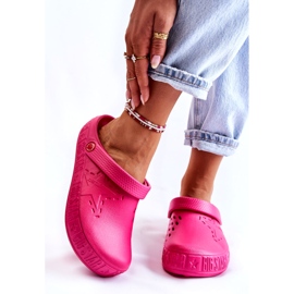 Chinelos leves femininos Kroks Big Star II275007 Fuchsia rosa 1