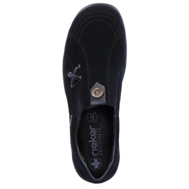 Sapatos de couro, slip-on preto Rieker L7171-00 1