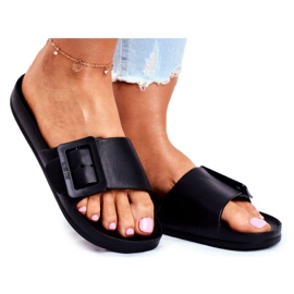 Chinelos femininos Big Star com fivela preta FF274A389 preto 4