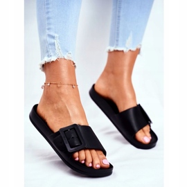 Chinelos femininos Big Star com fivela preta FF274A389 preto 3