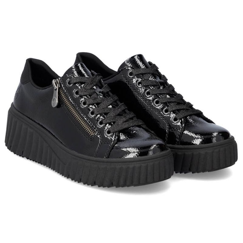 Sapatos de cunha pretos Rieker W N2501-00 1