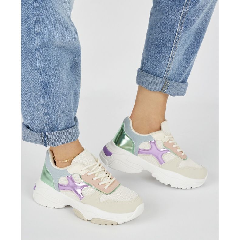 Seastar Tênis femininos multicoloridos bege 2