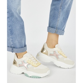 Seastar Tênis dourados femininos bege 2