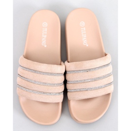 Slides de strass Lynne Beige bege 1