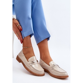 Vinceza Mocassins nurea bege envernizados femininos 1