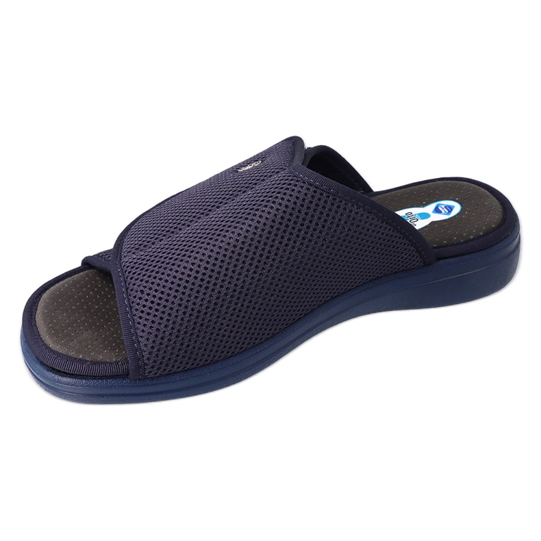 Chinelos masculinos Dr.ORTO Befado com velcro, pu 078M002, azul marinho 1