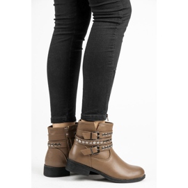 Yes Mile Botas com fivela decorativa marrom 1