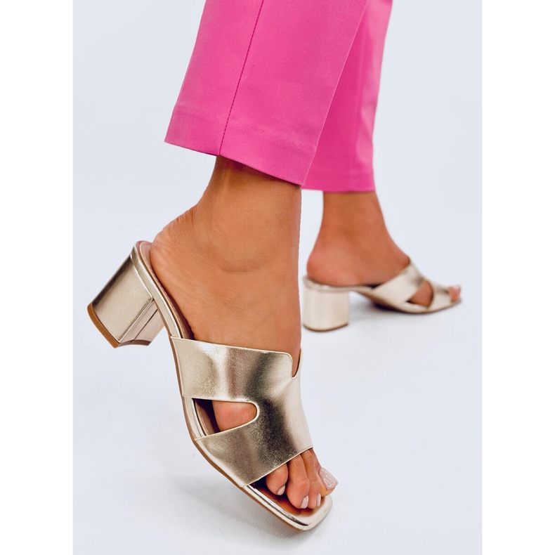 Chinelos de salto alto Vallon Gold dourado 2