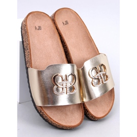 Chinelos Ibanei LT.GOLD em cortiça com strass dourado 1