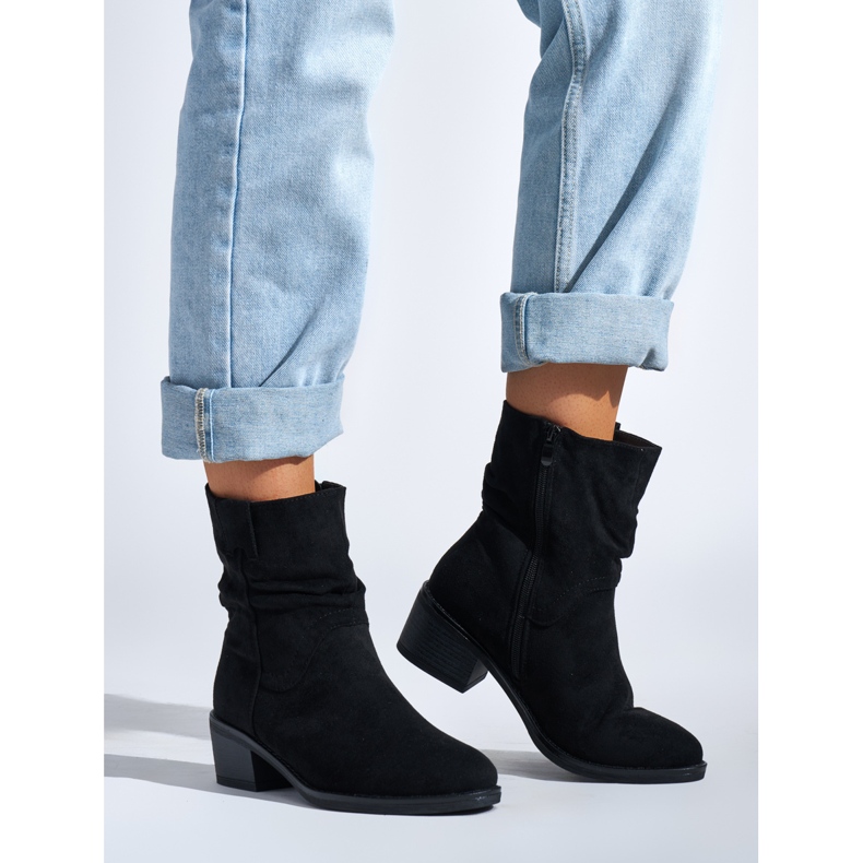 Botas de cowboy pretas femininas preto 1