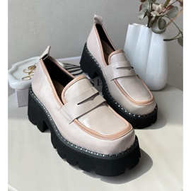 S.Barski Mocassins femininos de couro D&amp;A MR870-32 bege 2