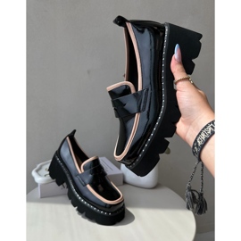 S.Barski Mocassins femininos de couro D&amp;A MR870-32 pretos 2