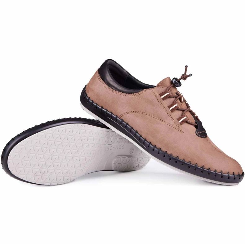 Kampol Sapatos masculinos casuais 337 / OL marrom bege 2