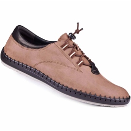 Kampol Sapatos masculinos casuais 337 / OL marrom bege 1