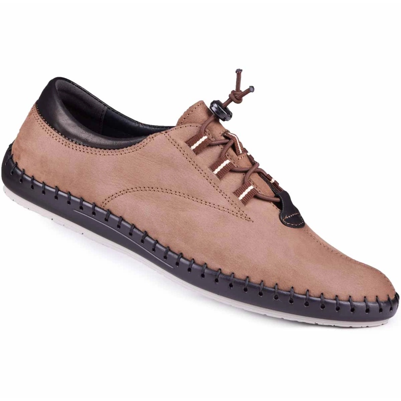 Kampol Sapatos masculinos casuais 337 / OL marrom bege 1