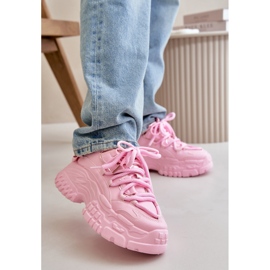 Tênis feminino com sola robusta, rosa Nevela 2