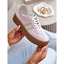 Tênis feminino Zazoo N1068S4 com plataforma de camurça, roxo 2