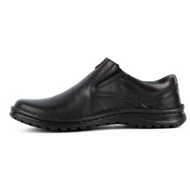 Kampol Sapatos slip-on de homem em pele 12KAM preto 1