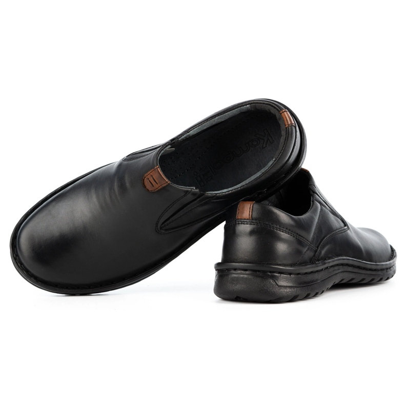 Kampol Sapatos slip-on de homem em pele 12KAM preto 4