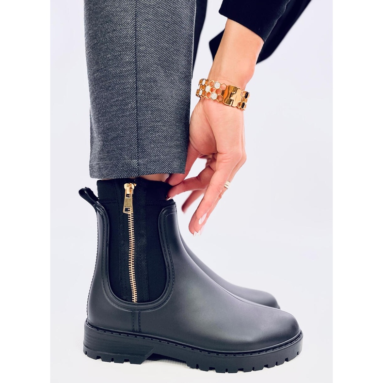 Botas Chelsea femininas abaixo pretas preto 1