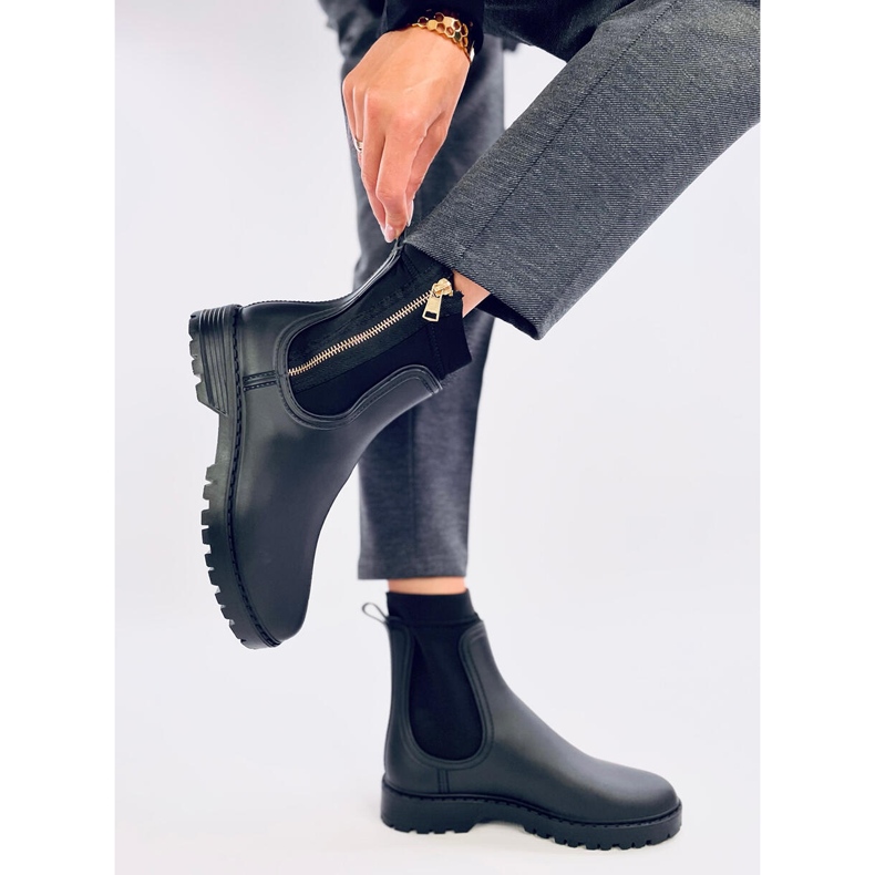 Botas Chelsea femininas abaixo pretas preto 2