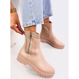 Botas Chelsea Femininas Abaixo Bege 2