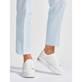 Calçado desportivo com plataforma branca branco 1 Calçado desportivo com plataforma branca branco 1