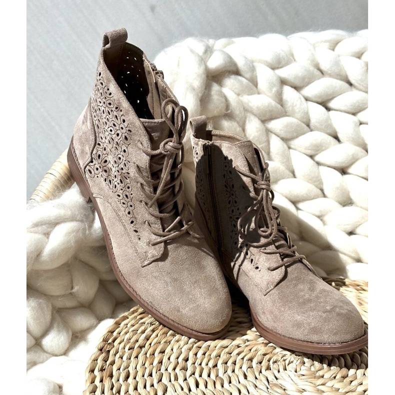 S.barski HY66-136 Botins femininos com estampa, bege claro 2