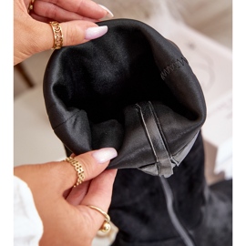 Botas acima do joelho femininas em camurça ecológica com zíper preto Elitara preto 1